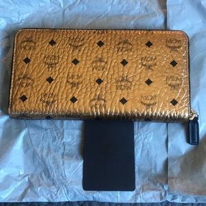 MCM Wallet with Logo canvas. Tags Included.
